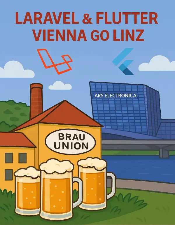 Laravel & Flutter Vienna go Linz Illustration